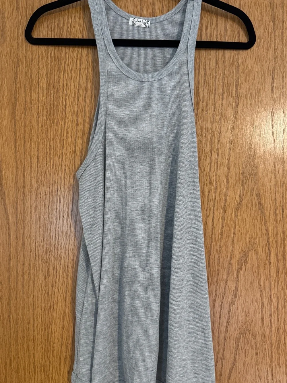 Free People Light Gray Ribbed Tank Top